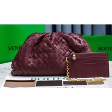 Bottega Veneta intrecciato leather pouch burgundy