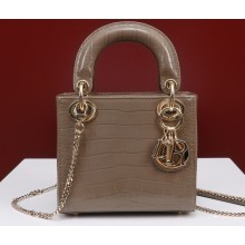 Lady Dior Mini Bag in Croco Pattern M0505 06 2022