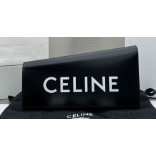 Celine Logo Print Clutch Bag in Leather Black 60678 2022