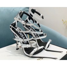 Versace Heel 11cm Buckle Straps Sandals Brushed White 2022