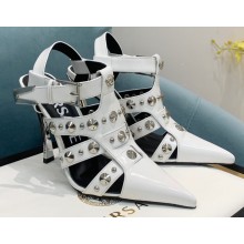 Versace Heel 11cm Stud-embellished Pumps Brushed White 2022