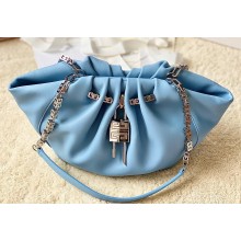 Givenchy Mini Kenny Neo bag in leather Light Blue 2023