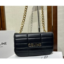 Celine Chain Shoulder Bag Matelasse Monochrome Celine In Quilted Goatskin Black/Gold 2023