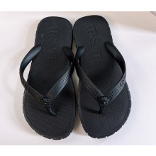 Versace Greca rubber Flat Thong Sandals Black 2023