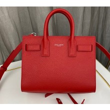 Saint Laurent Sac De Jour Nano Bag in grained leather 392035 Red