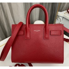 Saint Laurent Sac De Jour Nano Bag in grain de poudre embossed leather 392035 Red