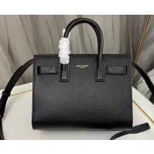 Saint Laurent Sac De Jour Nano Bag in grain de poudre embossed leather 392035 Black/Gold