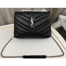 Saint Laurent loulou small chain bag in quilted "y" leather 494699 Black/Silver