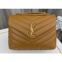 Saint Laurent loulou small chain bag in quilted "y" leather 494699 Brown/Gold