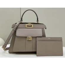 Fendi Peekaboo ISeeU Medium Bag with Baguette Pocket Gray 2023
