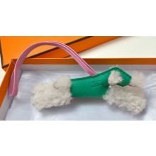 Hermes Fox Terrier Budy charm in wool and lambskin 07