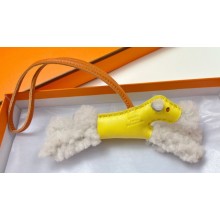 Hermes Fox Terrier Budy charm in wool and lambskin 08