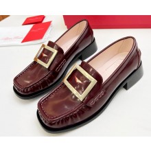 Roger Vivier Heel 3.5cm Preppy Viv' Metal Buckle Loafers Burgundy 2022
