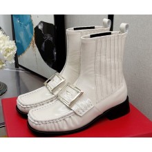 Roger Vivier Heel 3.5cm Preppy Viv' Metal Buckle Chelsea Booties White 2022