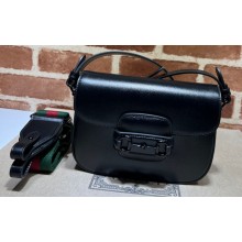 Gucci Horsebit 1955 small shoulder bag brass hardware 726226 Black