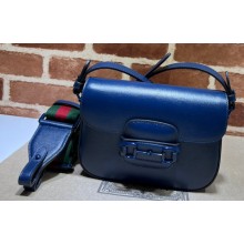 Gucci Horsebit 1955 small shoulder bag brass hardware 726226 Blue