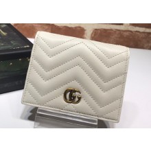 Gucci GG Marmont card case wallet 466492 White