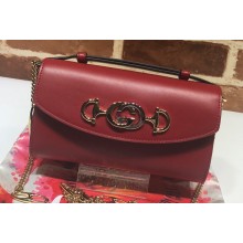 Gucci Zumi Mini Shoulder Bag 564718 in Smooth Leather Red