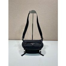 PRADA Re-Nylon and leather shoulder bag 2VH171 black 2024