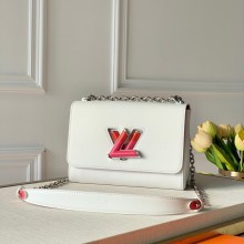 louis vuitton epi leather Twist MM bag m56108 white