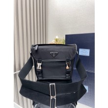 PRADA Re-Nylon and Saffiano leather shoulder bag 2VD066 BLACK 2024
