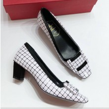 Roger Vivier Heel 4.5cm Patent Leather Buckle Checker Pump 2018 