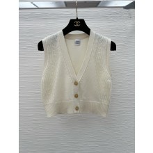 HERMES sleeveless Cashmere sweater white 2024 