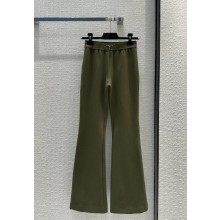 PRADA Ribbed knit cotton pants Camouflage Green spring 2024