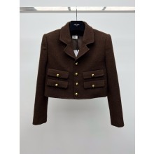 celine Vivienne jacket in wool tweed CAFE 2024