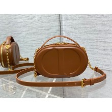 dior brown calfskin CD Signature Oval Camera Bag 2023