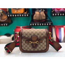 Gucci Medium Lady Web GG canvas Shoulder Bag In Brown 380573