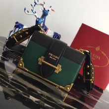 Prada Pionniere Cahier Bag 1BD045 Green/Black