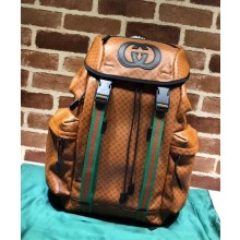 Gucci Gucci-Dapper Dan Backpack 536413 Light Brown GG Leather 2018