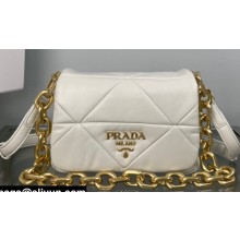 Prada System nappa leather patchwork shoulder bag 1BD292 White
