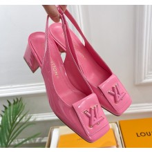 Louis Vuitton Heel 5.5cm Shake Slingback Pumps in Patent calf leather Pink 2023