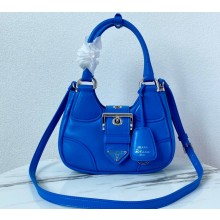 Prada Moon Re-Nylon and leather Bag 1BA381 Blue