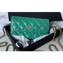 Chanel Flap Phone Holder with Chain AP3071 Green 2023