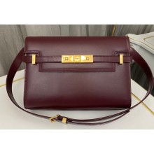 Saint Laurent manhattan small shoulder bag in leather 675626 Burgundy