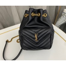 Saint Laurent joe mini bucket bag in quilted lambskin 701631 Black