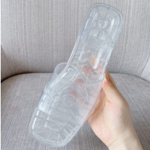 Cheap Sale Gucci Heel 5.5cm Platform 2.5cm Embossed Logo Rubber Slide Sandals Transparent White