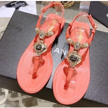 Chanel Heel 3cm Metal Strass and Pearls Sandals G39674 Dark Pink 2023