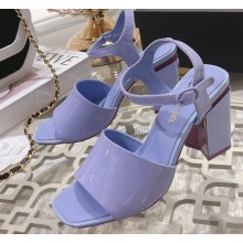 Chanel Heel 7.5cm Patent Leather Sandals Lilac 2023