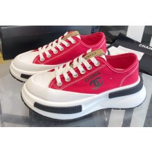 Chanel Canvas Low-top Sneakers Red Spring 2023