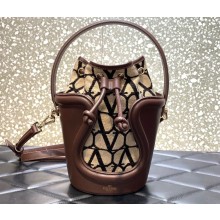 Valentino Toile Iconographe Cinquième bucket Bag Coffee 2023
