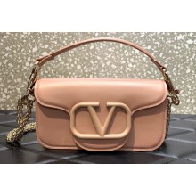 Valentino tone-on-tone finish VLogo Signature Loco Small Shoulder Bag Nude