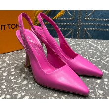 Louis Vuitton Heel 10cm Sparkle Slingback Pumps in leather Pink 2023