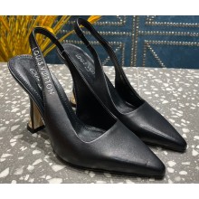 Louis Vuitton Heel 10cm Sparkle Slingback Pumps in leather Black 2023