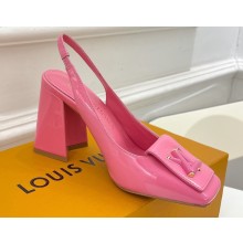 Louis Vuitton Heel 8.5cm Shake Slingback Pumps in Patent calf leather Pink 2023