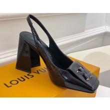 Louis Vuitton Heel 8.5cm Shake Slingback Pumps in Patent calf leather Black 2023