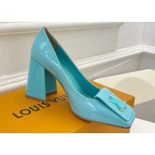 Louis Vuitton Heel 8.5cm Shake Pumps in Patent calf leather Turquoise Green 2023